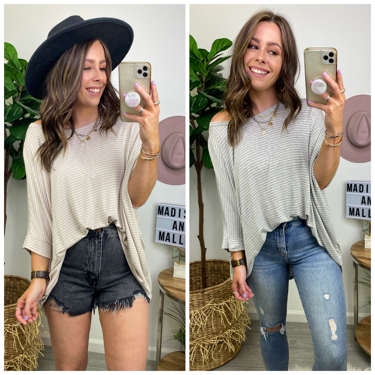  Velez Striped Relaxed Fit Top - Madison and Mallory