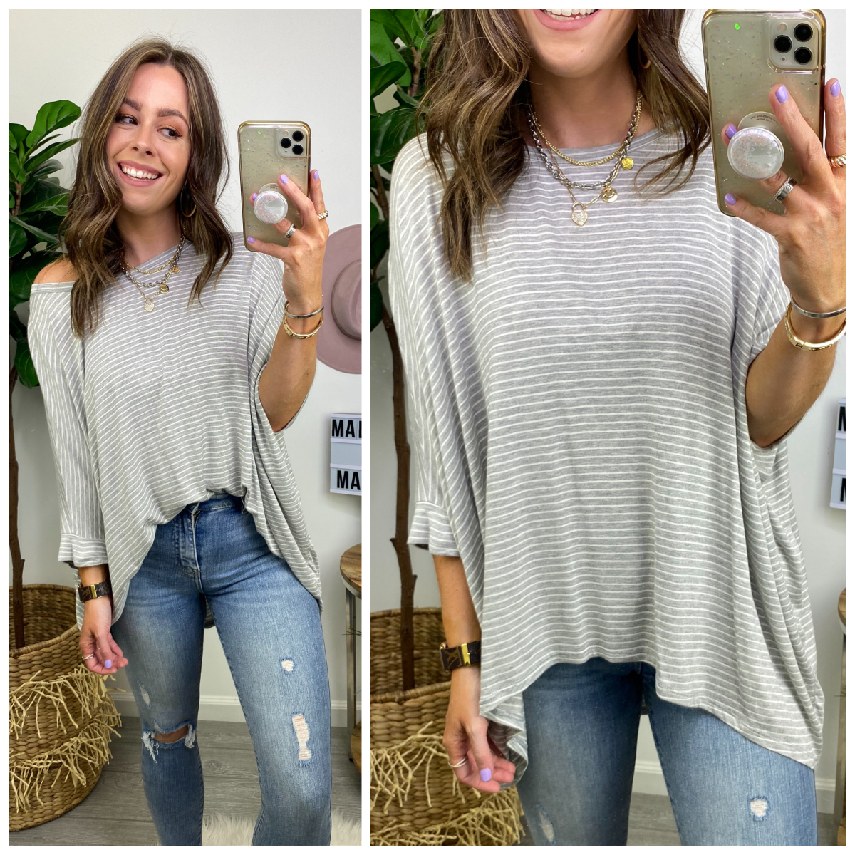  Velez Striped Relaxed Fit Top - Madison and Mallory
