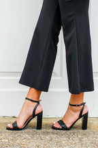 Black / 5.5 Veneta Braided Strap Heel - FINAL SALE - Madison and Mallory