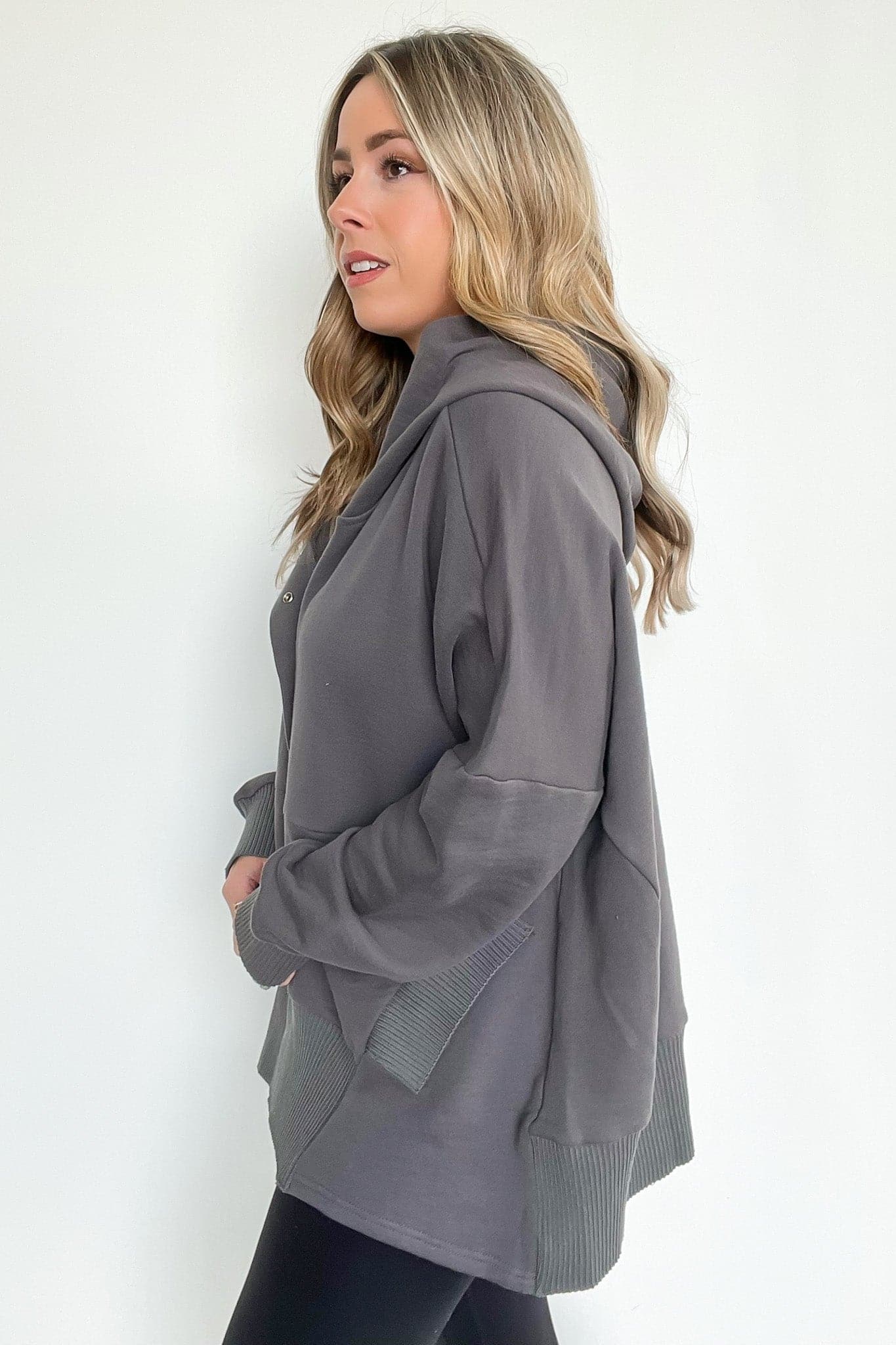  Vivie Oversized Terry Henley Pullover - BACK IN STOCK - Madison and Mallory