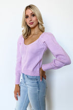  Viviette Braid Knit V-Neck Sweater - FINAL SALE - Madison and Mallory
