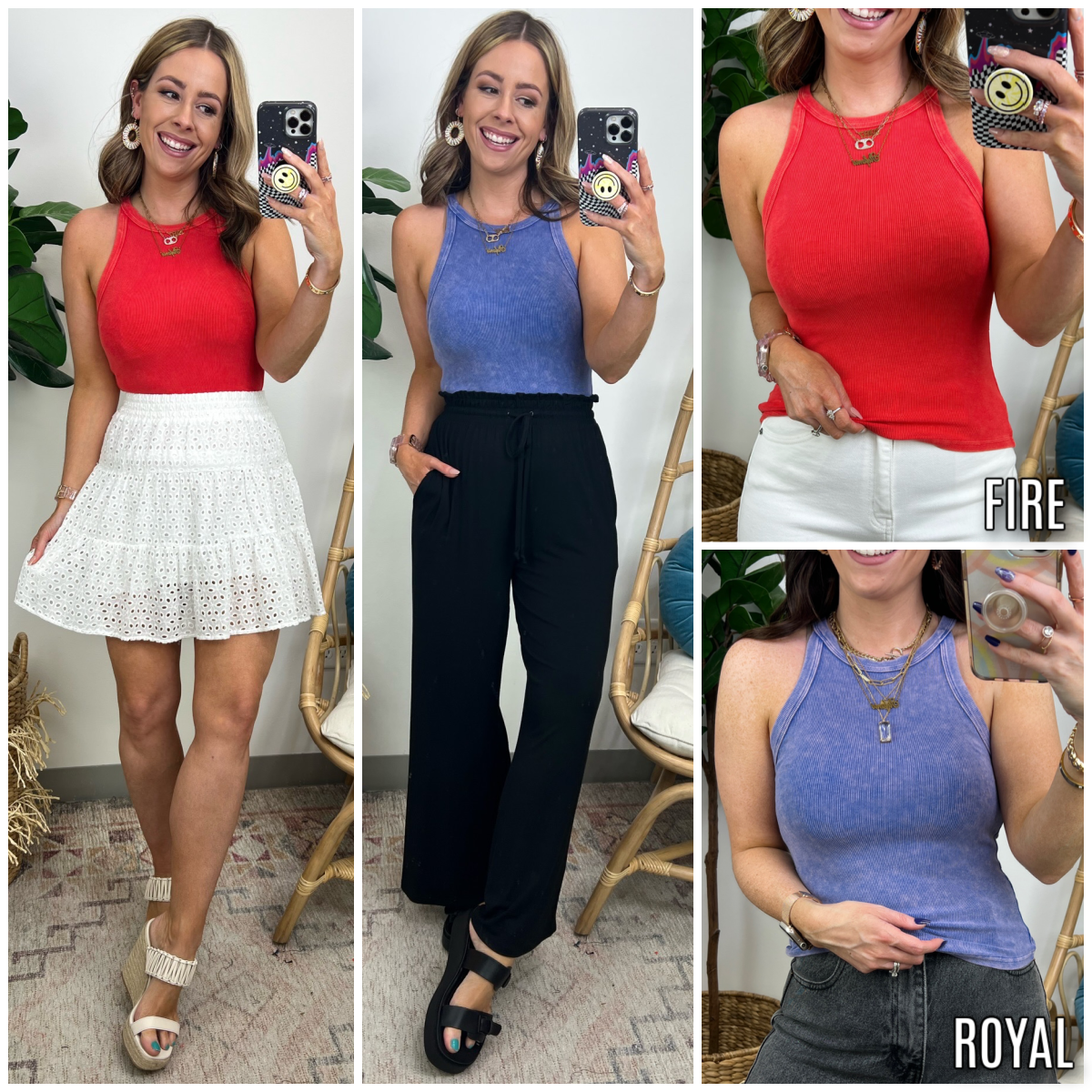 Vorna Mineral Wash Halter Tank Top - FINAL SALE - Madison and Mallory