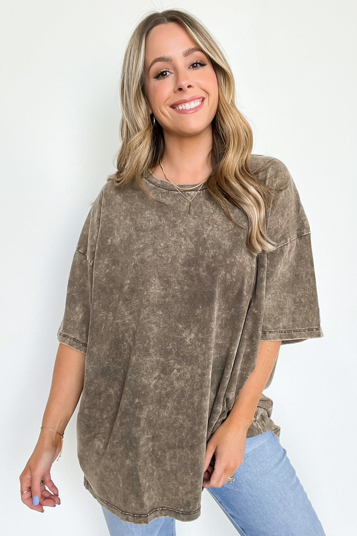 Rust Brown / SM Weekend Awaits Mineral Wash Oversized Top - BACK IN STOCK - Madison and Mallory