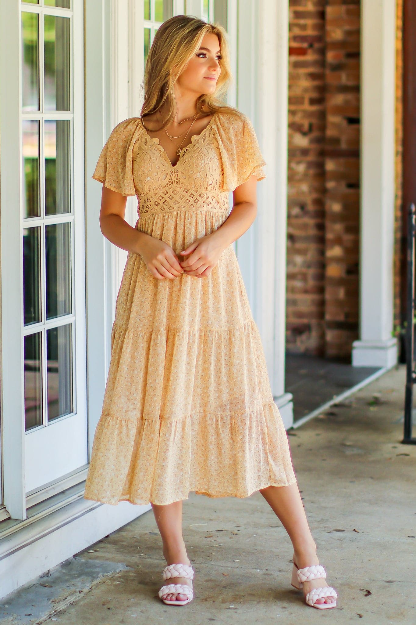  Wishful Dreams Crochet Lace Floral Dress - FINAL SALE - Madison and Mallory