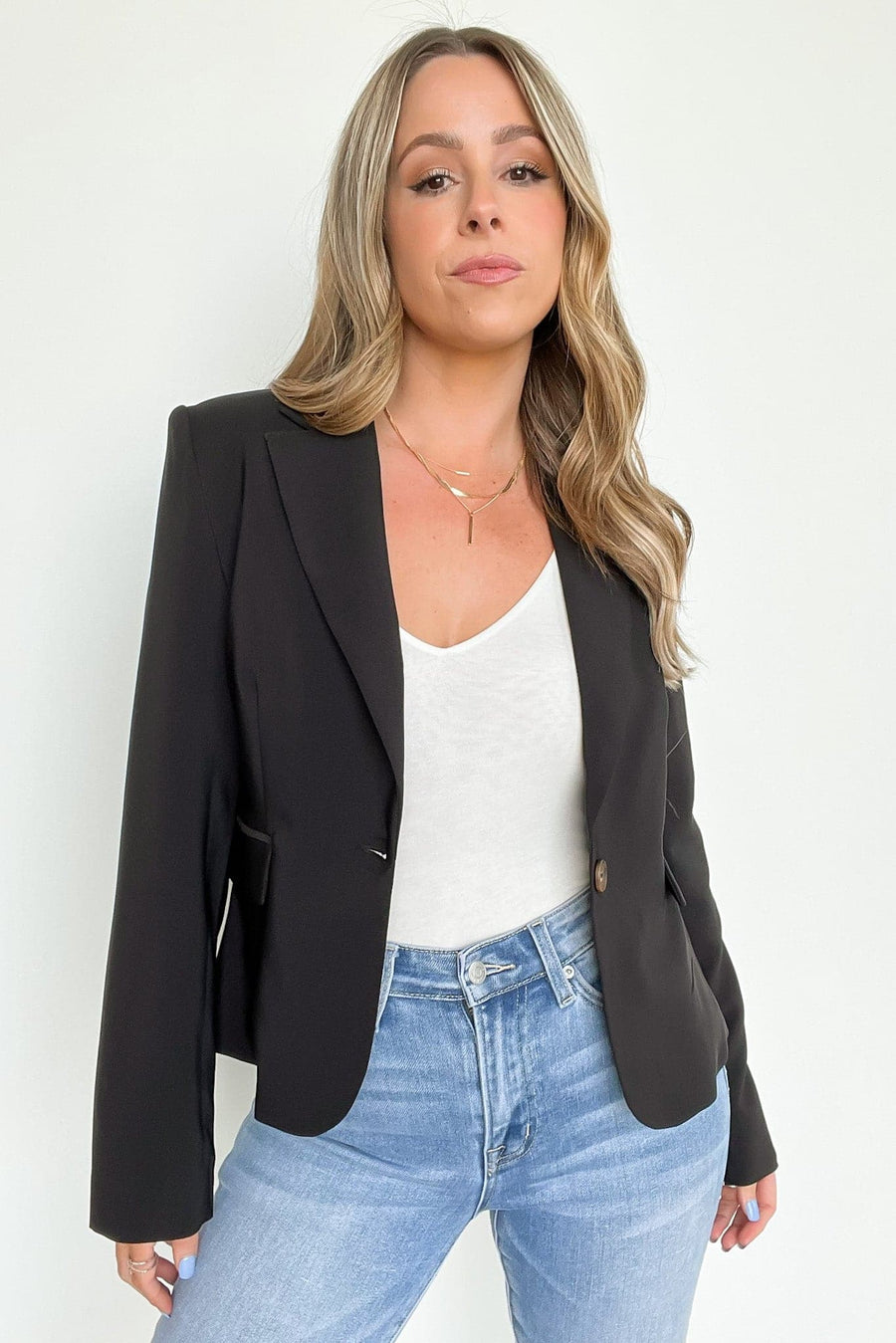  Working for It Button Collared Blazer - BACK IN STOCK - Madison and Mallory