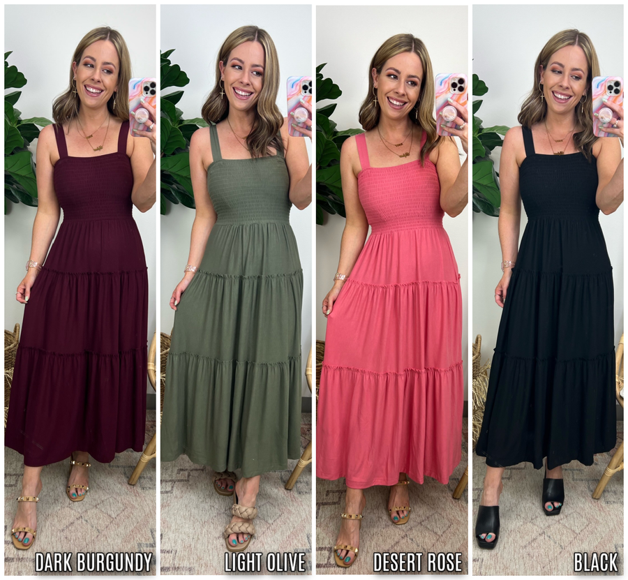 Zyana Smocked Tiered Dress - FINAL SALE - Madison and Mallory