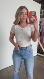 Highly Favored Ruched Mesh Detail Crop Top - FINAL SALE - Madison and Mallory