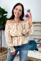  Belisa Jacquard Ruffled Peplum Top - FINAL SALE - Madison and Mallory