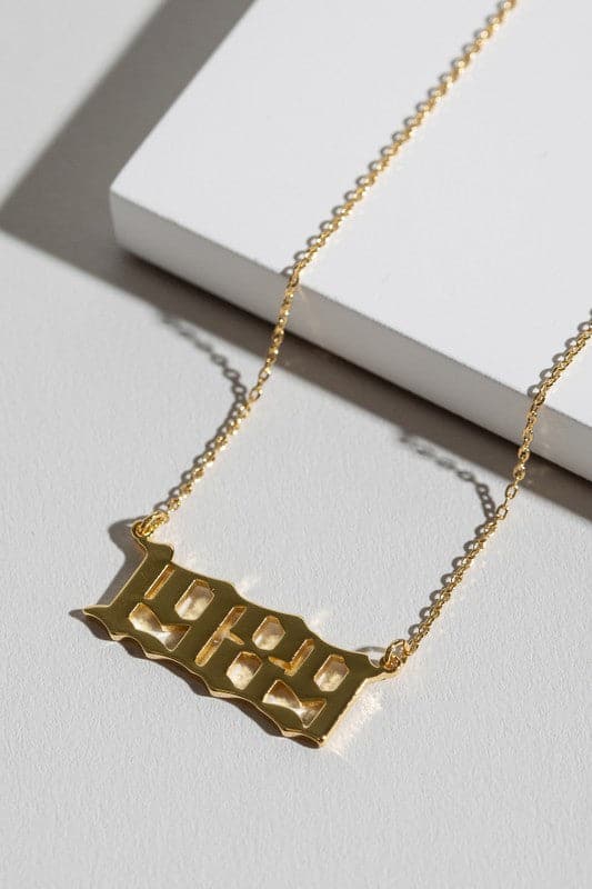 Gold / 1980 Millennial Birth Year Necklace - Madison and Mallory