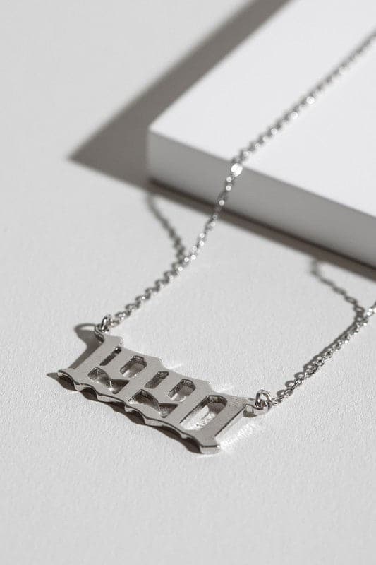 White Gold / 1980 Millennial Birth Year Necklace - Madison and Mallory