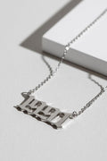 White Gold / 1980 Millennial Birth Year Necklace - FINAL SALE - Madison and Mallory