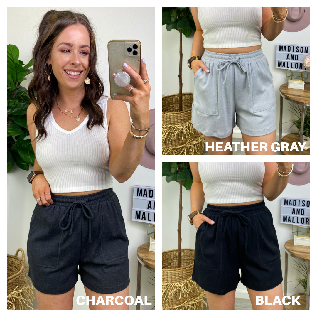  Harvison Drawstring Waist Shorts - FINAL SALE - Madison and Mallory