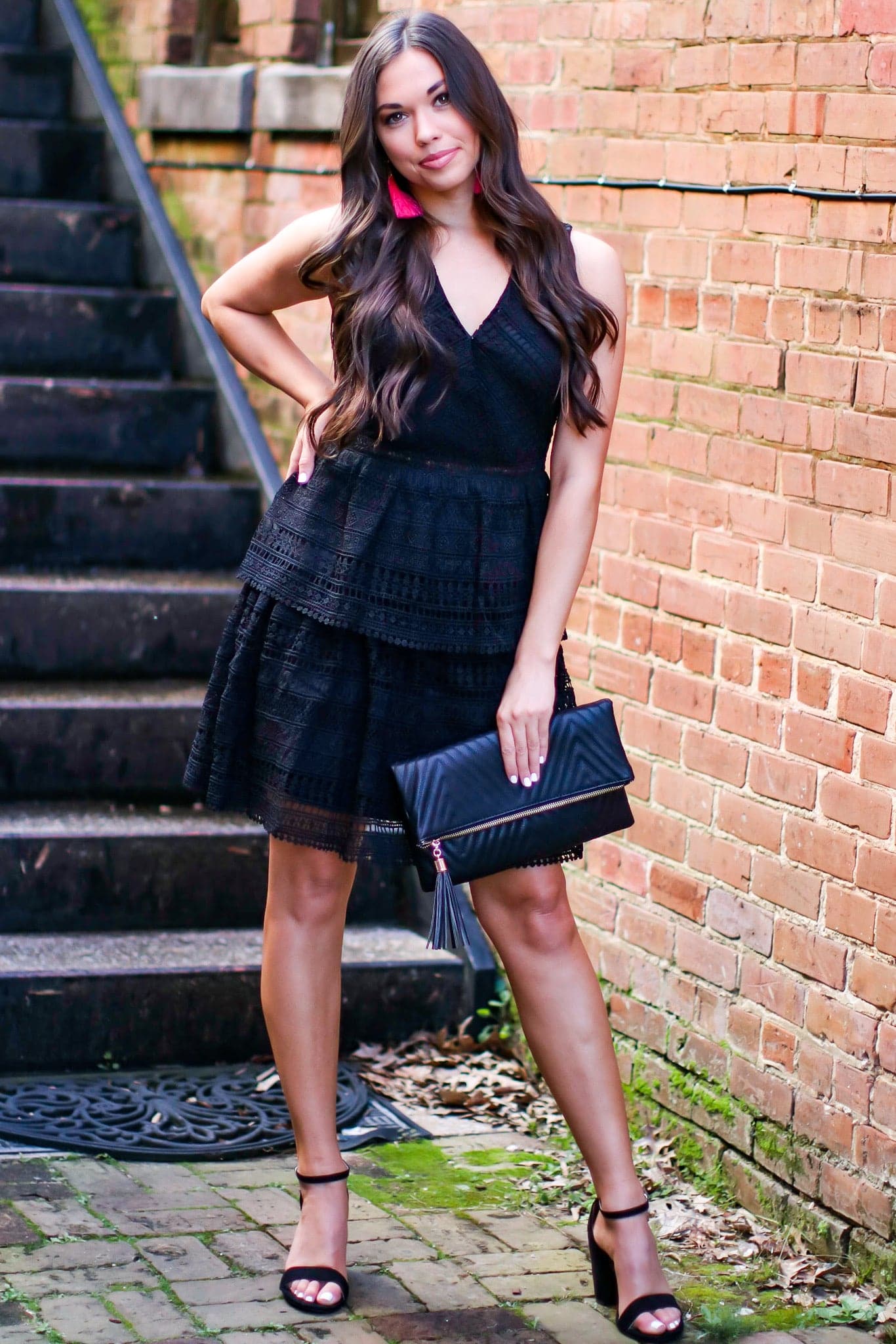 Black / S Just Add Moonlight Lace Tiered Dress - FINAL SALE - Madison and Mallory