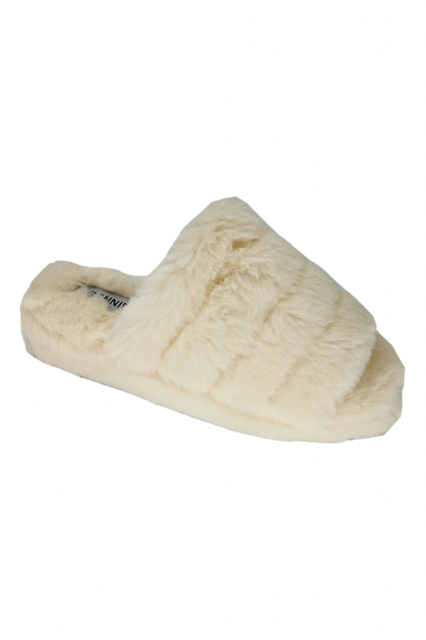 Beige / 5.5 Plush Life Faux Fur Slippers - Madison and Mallory