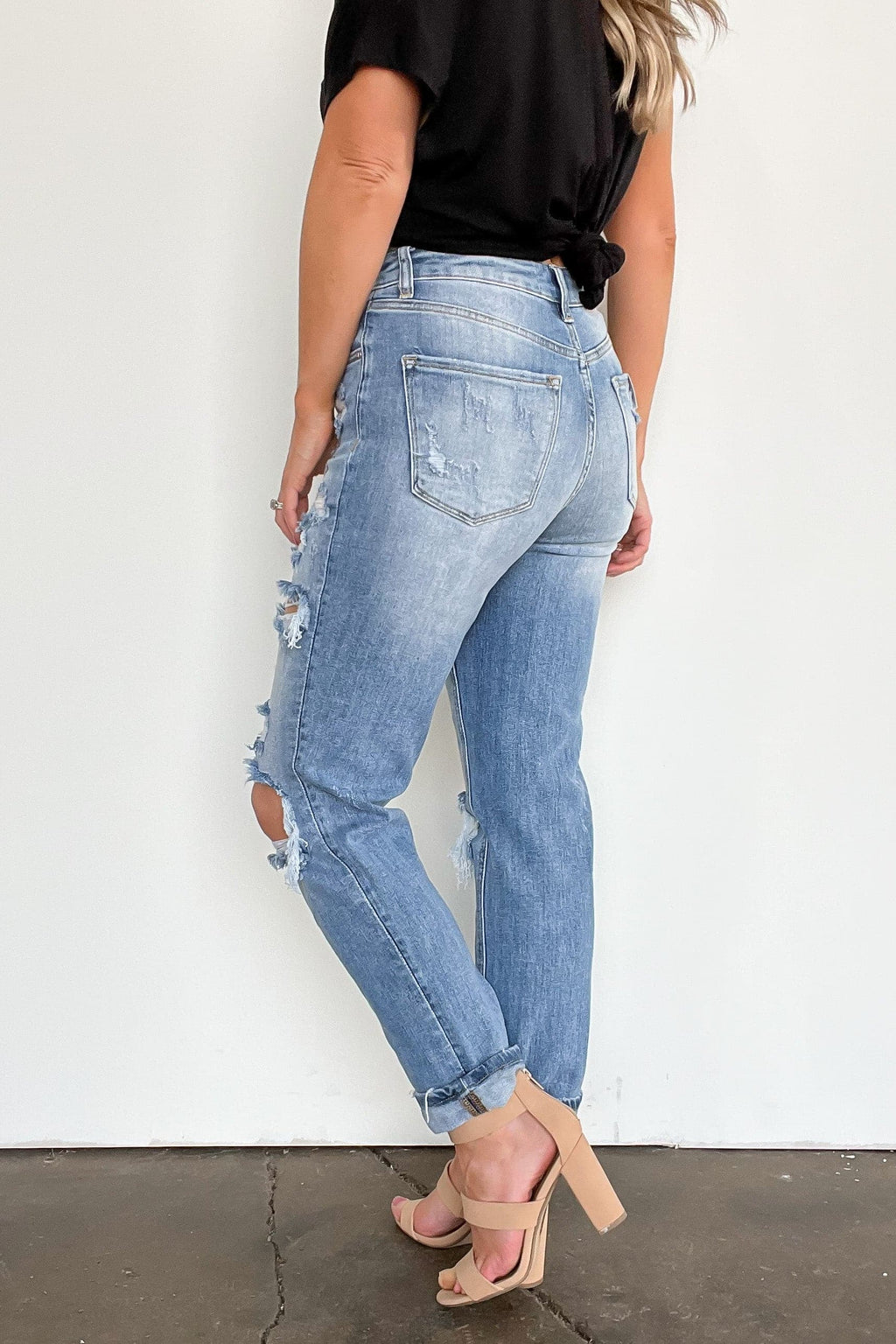  Altomare High Rise Distressed Girlfriend Jeans - FINAL SALE - Madison and Mallory