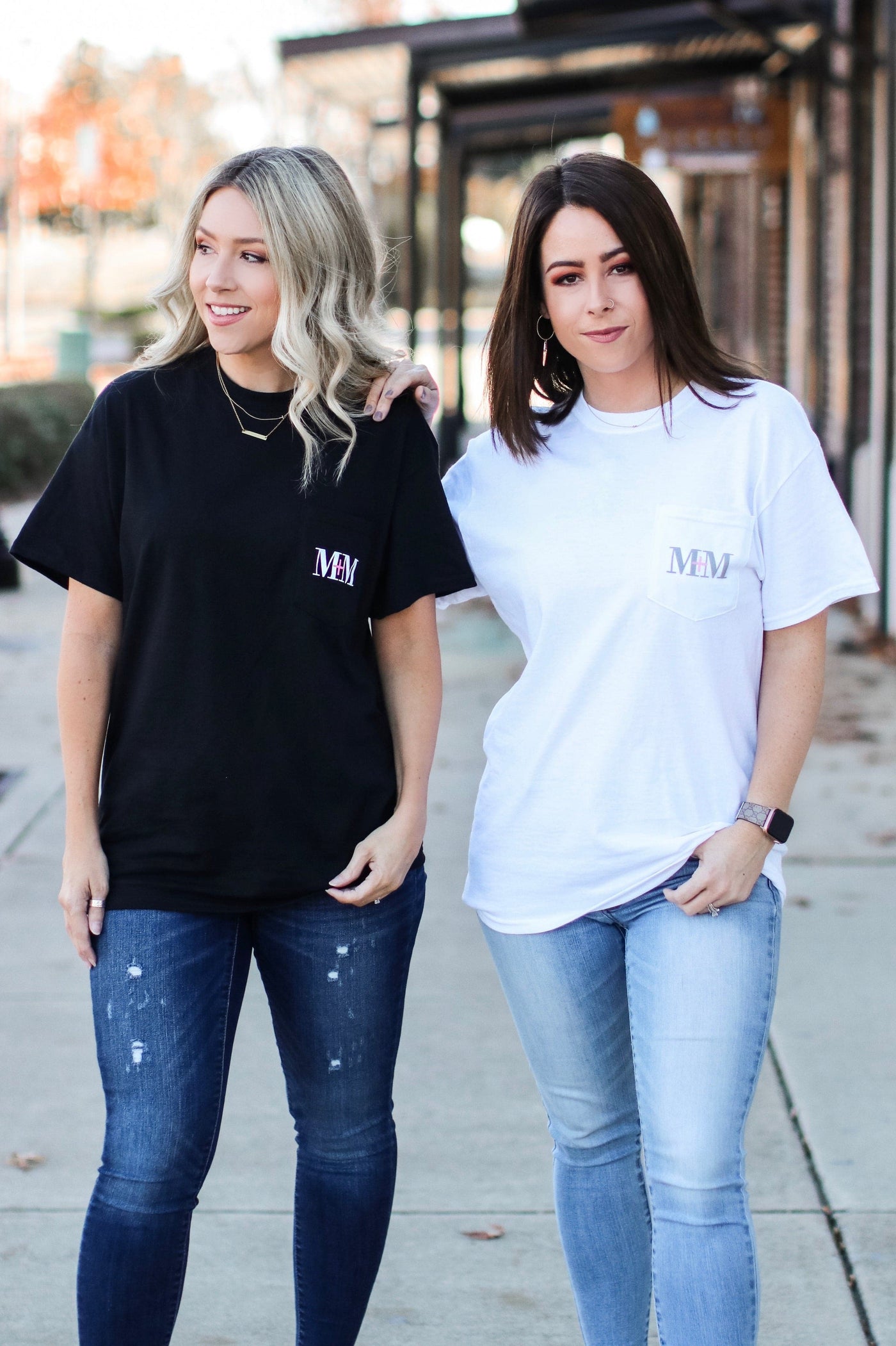  M+M Logo Pocket Top - White - Madison and Mallory